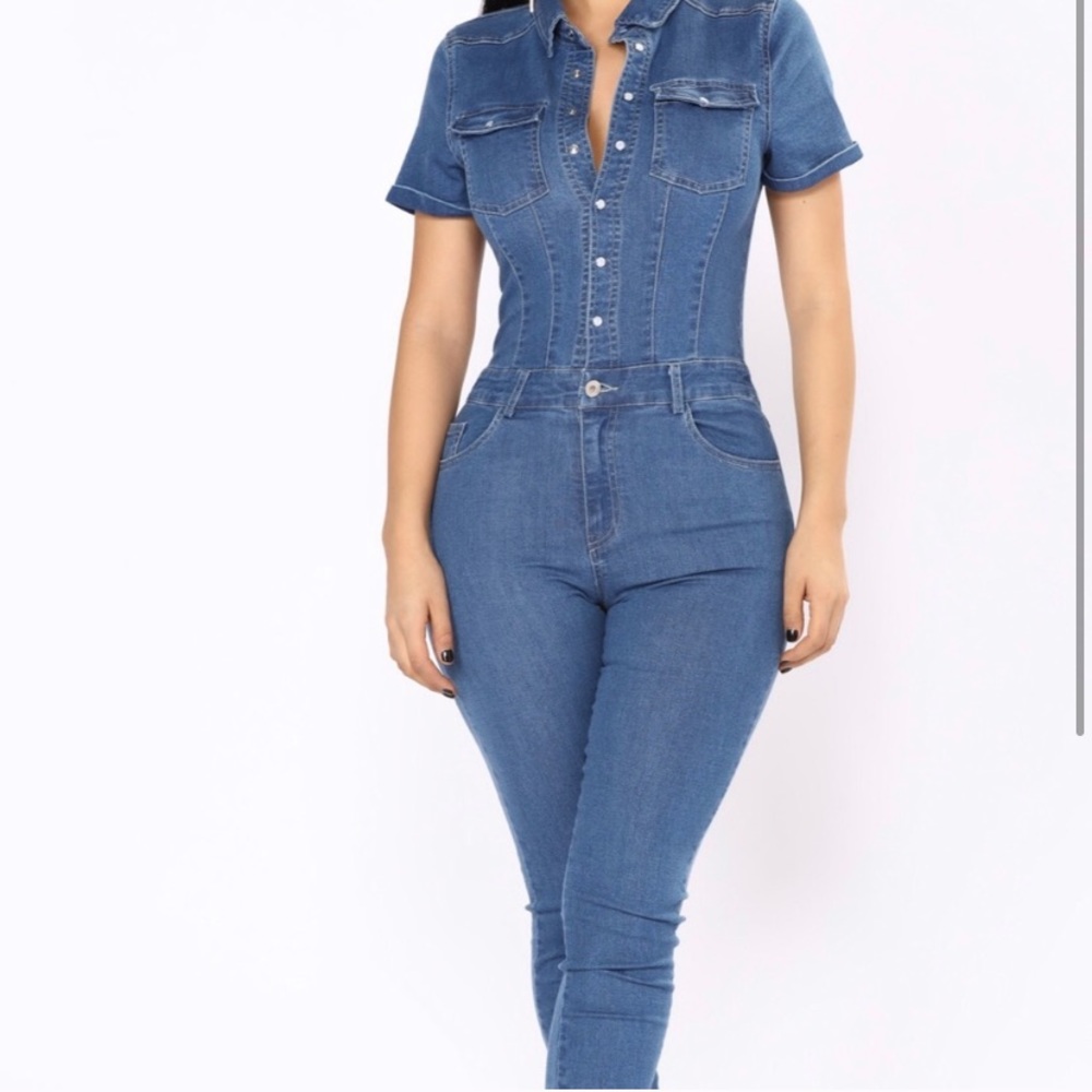 Fashion Nova Denim Jumpsuit